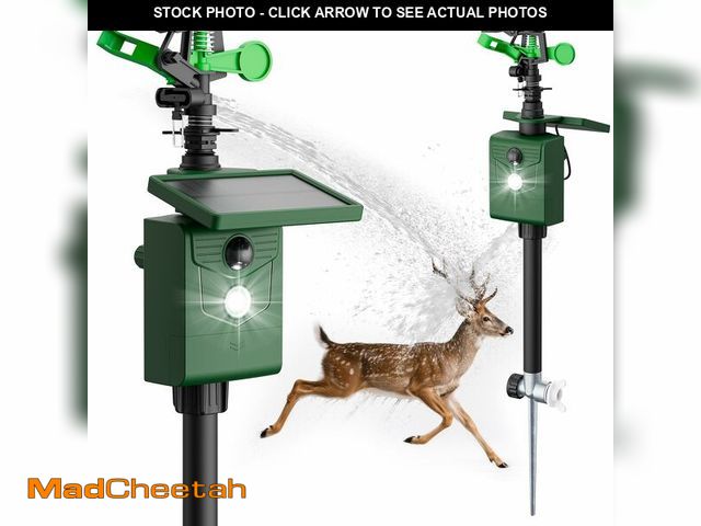 Lot 74-14263436 - 2 Packs Motion Activated Deer Repellent with Water Sprinkler, Solar Powered Cat Repellent Outdoor, I...