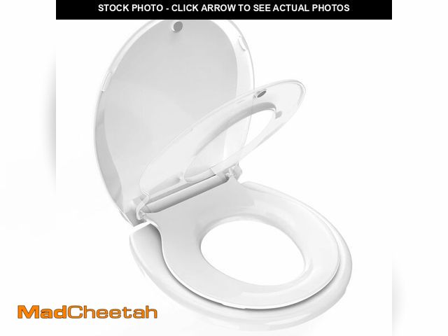 Lot 74-14153844 - Toilet Seat with Toddler Seat, Potty Training Toilet Seat Round 2 in 1 Soft Close Quiet No Slapping,...