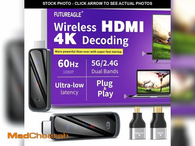 Lot 74-14267386 - Futureagle Wireless HDMI Transmitter and Receiver 328FT/100M,4K Decode Plug &amp; Play Portable 5G+2...