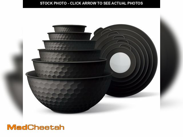 Lot 74-12601626 - COOK WITH COLOR Mixing Bowls with Lids - 12 Piece Plastic Nesting Bowls Set includes 6 Prep Bowls an...