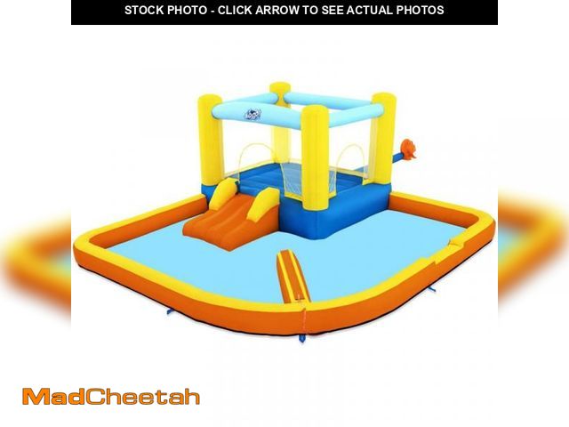 Lot 74-12088742 - Bestway H2OGO! Beach Bounce House Kids Inflatable Water Park W/ Air Blower - USED