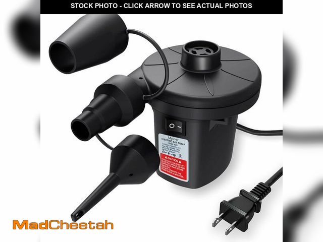 Lot 74-14429111 - MAXEVER Quick-Fill Electric Air Pump with 3 Nozzles - UNUSED