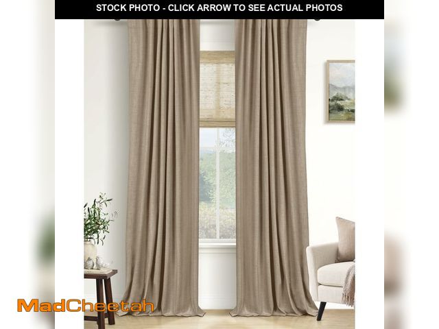 Lot 74-14426035 - Faux Linen Total Blackout Curtains for Bedroom 90 Inch Long Copper Brown - UNUSED