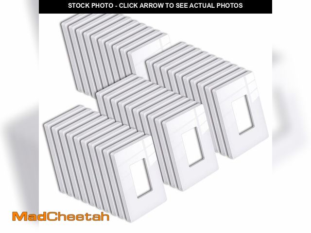 Lot 74-14143062 - [40 Pack] BESTTEN 1 Gang Mid-Size Screwless Outlet Cover, Midway Decorative Wall Plate, USWP6 Gloss ...