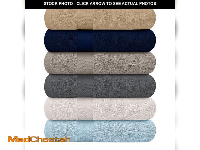 Lot 74-14210241 - KAHAF Collection 6-Pack Bath Towels - Lightweight - Extra Absorbent - 100% Cotton - Shower towels (M...