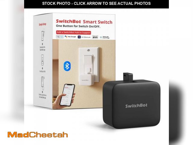 Lot 74-12442941 - SwitchBot Smart Switch Button Pusher - Bluetooth Fingerbot for Rocker Switch/One-Way Button, Automat...