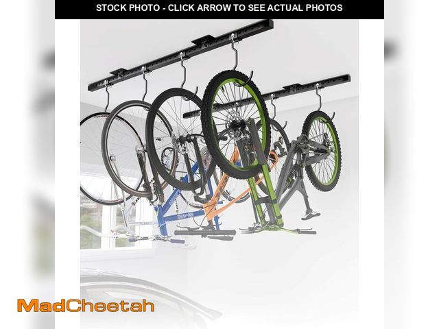 Lot 74-13040788 - SJPULMO Bike Rack Celling Mount for Garage, Indoor Hangers Storage for 8 Bicycles, Heavy-duty Adjust...