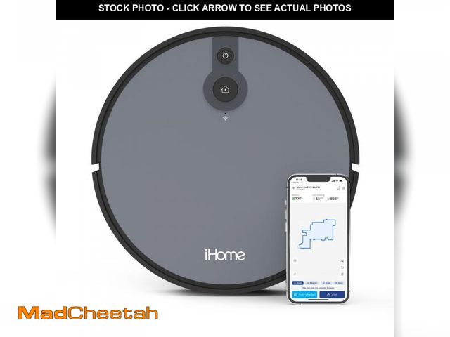 Lot 74-12536373 - iHome AutoVac Juno Robot Vacuum, Mapping Technology, Strong Suction, 120 Min Runtime, App + Remote C...