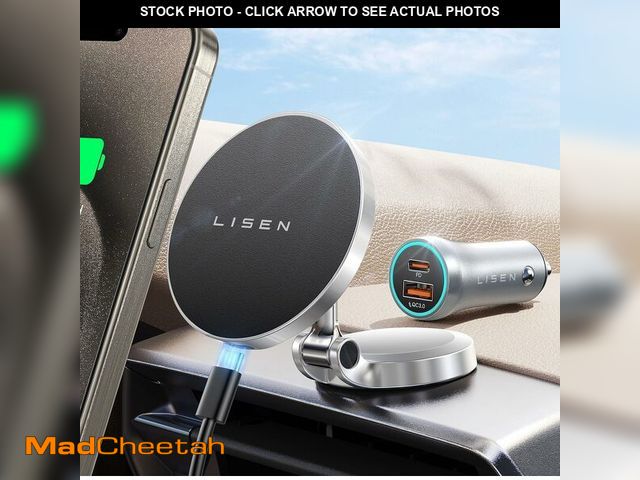 Lot 74-10824805 - LISEN for Magsafe Car Mount Charger, [Upgrade Set] 360ÃÂ° Rotation Wireless Magsafe Car Charger wit...