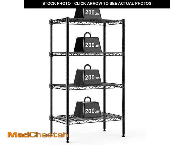 Lot 74-14305502 - DUMOS 4-Tier Metal Wire Storage Shelves, Adjustable Standing Storage Rack Shelf, Heavy Duty Steel Sh...