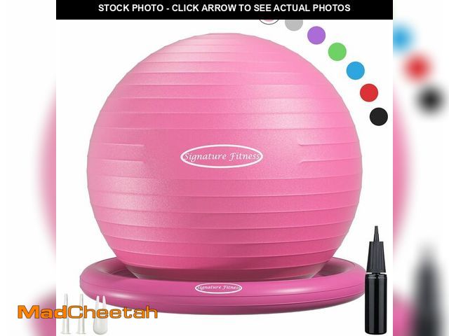 Lot 74-12326287 - Fitvids Balance Ball with Inflatable Ring Base Kits, 65cm 26-inch Anti-Burst and Slip Resistant Exer...