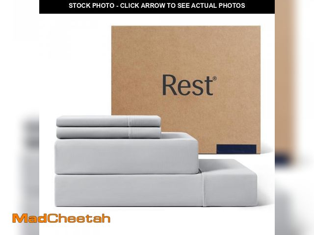 Lot 74-11983330 - RESTÃÂ® EvercoolÃÂ®+ Cooling Sheet Set, King Size, Light Gray, Breathable Bed Sheets for Hot Sleep...