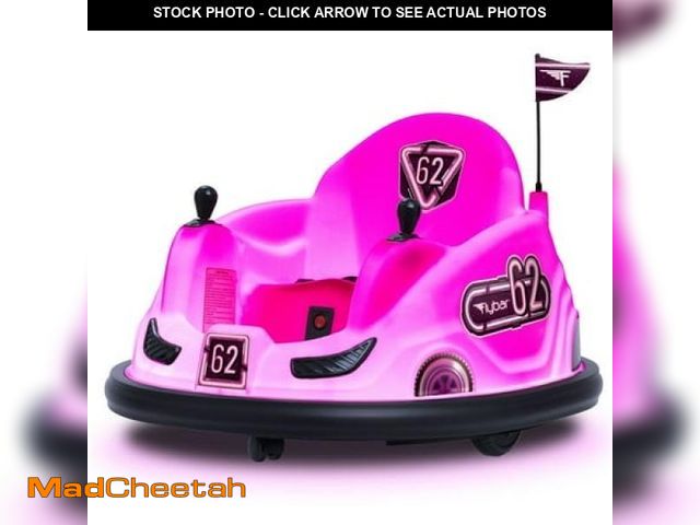 Lot 74-12423104 - (MISSING CHARGER,SEAT BELT) 6V Pink Glow Bumper Car  Battery Powered Ride on for Children by Flybar ...