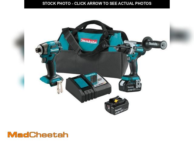 Lot 74-13678508 - Makita 18-Volt LXT Lithium-ion Brushless Cordless 2-piece Combo Kit (Hammer Drill/ Impact Driver) 5....