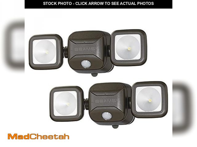 Lot 74-12156772 - Beams MB3000 High Performance 500 Lumen Wireless Battery Powered Motion Sensing LED Dual Head Securi...