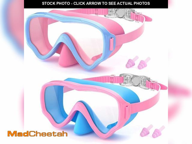 Lot 74-14207552 - COOLOO 2 Packs Kids Goggles with Nose Cover, 180ÃÂ° Wide View Swimming Goggles for Kids 4-16, No Mo...