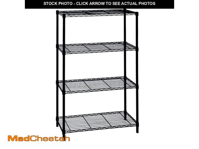 Lot 74-14074101 - 4-Tier Steel Wire Shelving Unit in Black (36 in. W x 54 in. H x 14 in. D) - UNUSED