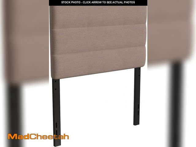 Lot 74-12367501 - Flash Furniture Paxton Upholstered Headboard - Channel Stitched Taupe Fabric Upholstery - Twin - Adj...