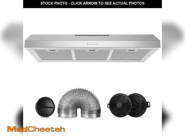 Lot 74-12787895 - Velivi 36 in. 600 CFM Convertible Ductless Under Cabinet Range Hood With 3 Speed Exhaust Fan and 2 L...