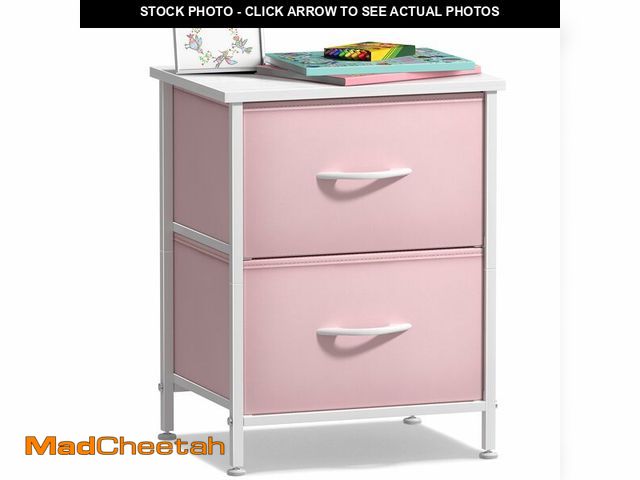 Lot 74-12717271 - Sorbus Nightstand with 2 Drawers - Kids Bedside Furniture End Table Night Stand - Steel Frame, Wood ...