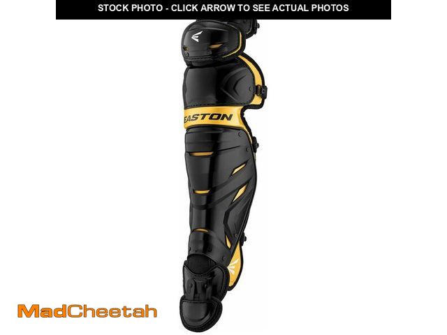 Lot 74-12719726 - (Leg Guards Only)Easton | ELITE X 2.0 Catcher's Set | Black/GD Adult - UNUSED