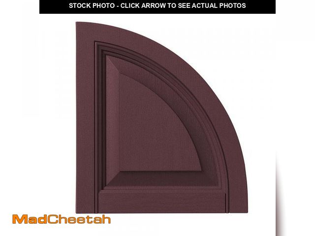 Lot 74-12254861 - Ply Gem 15 in. x 16 in. Polypropylene Raised Panel Arch Design in Vineyard Red Shutter Tops Pair - U...