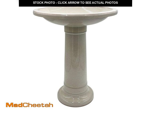 Lot 74-14343174 - CHG CLASSIC HOME &amp; GARDEN Classic 17.4 in. Dia Resin Dusky Taupe Birdbath - UNUSED