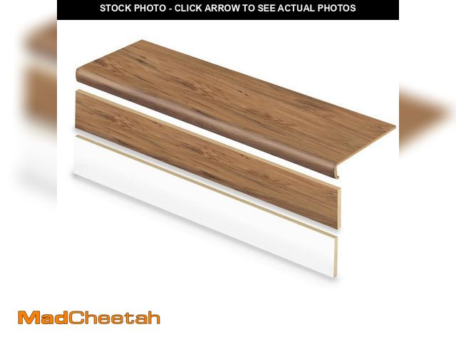 Lot 74-13046633 - 2-Sundance Canyon Hickory/Smoked Umber Oak 47in.Lx12.15in.Wx57.91mmT Vinyl Overlay Stair Tread and R...