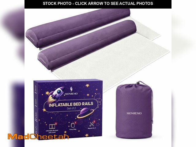 Lot 74-14150566 - MONREMO Inflatable Bed Rails for Toddlers 2 Pack, Portable Travel Bed Bumpers for Kids, Blow Up Bed ...