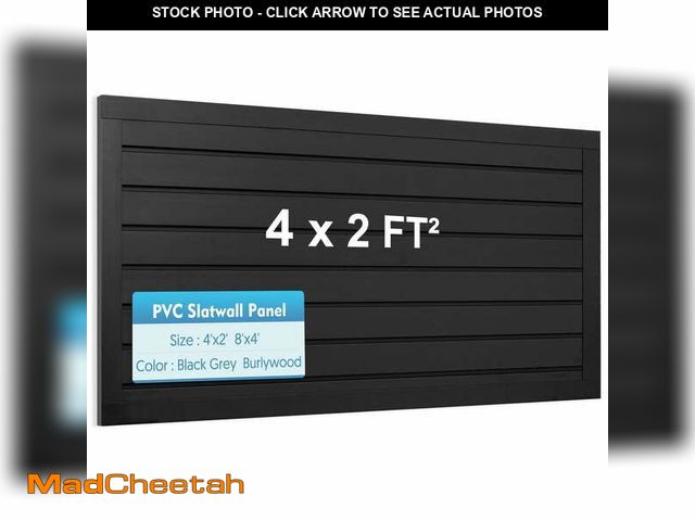 Lot 74-14437035 - Garage Storage PVC Slatwall Panels 8 sqft Wall Panels Garage Wall Organizer Storage System 4 ft x 2f...