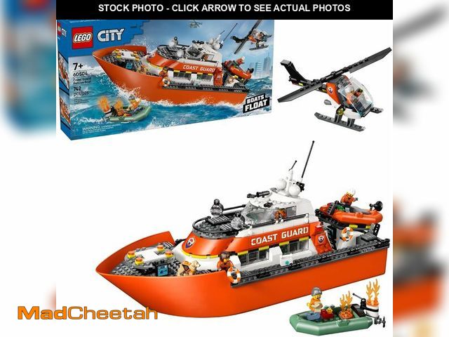 Lot 74-14261923 - LEGO City Coast Guard Rescue Boat &amp; Helicopter Building Toys - Kids Pretend Play Set for Boys &a...