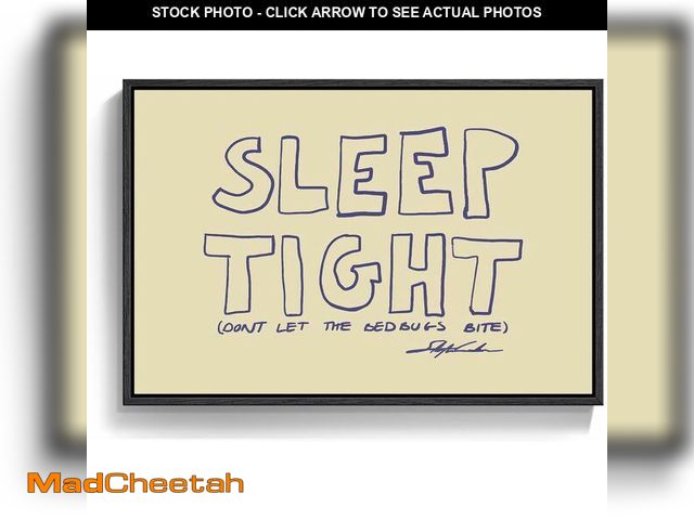 Lot 74-14600394 - Framed Bedroom Beige Wall Art for Wall Decor, Large Sleep Tight Typography Artwork for Walls, Funny ...