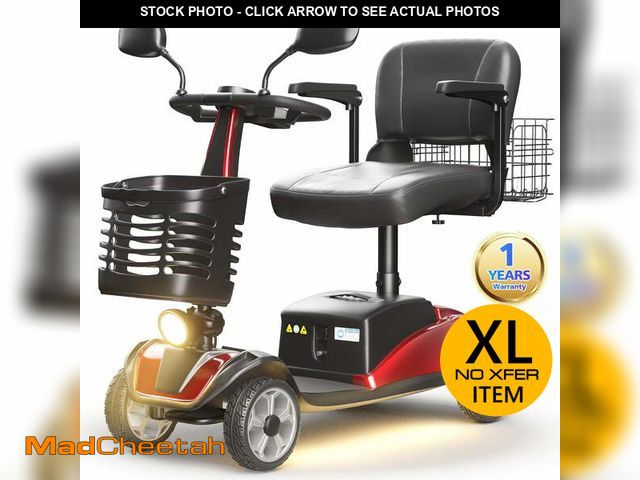 Lot 74-12597205 - SACVON Upgrade 4 Wheel Mobility Scooter for Seniors, Foldable Powered Mobile Wheelchair for Adult 33...