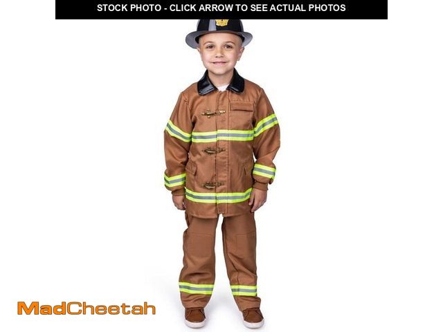 Lot 74-12971459 - Dress Up America Fireman Costume for Kids - Role Play Firefighter Costume - USED
