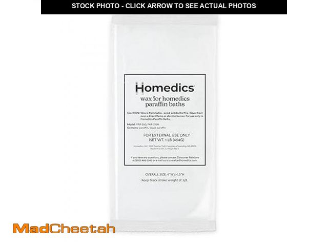 Lot 74-12422111 - HoMedics ParaSpa Paraffin Wax Refill | Two 1-Pound Packages - 100% Pure Paraffin Wax | 16 Oz (Pack o...