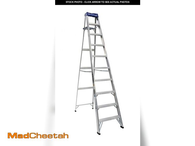 Lot 74-12133423 - Louisville Ladder 10-Foot Aluminium Step Ladder with Tool Tray, 250-Pound Load Capacity, Type I, AS2...