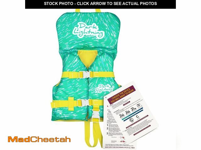 Lot 74-14266177 - Dark Lightning Coast Guard Approved Baby/Infant Life Vest,USCG Kids Life Jacket 0-30 lbs, Toddler Fl...