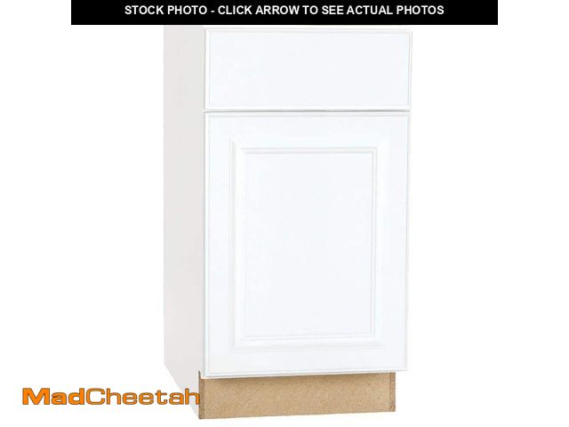 Lot 74-14344033 - Hampton Bay Hampton 18 in. W x 24 in. D x 34.5 in. H Assembled Base Kitchen Cabinet in Satin White -...