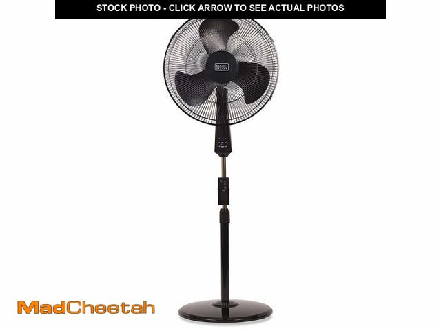 Lot 74-12151232 - Black+Decker 18" Pedestal Stand Fan, 52"H X 16-1/2"W X 16-1/2"D, Black - UNUSED