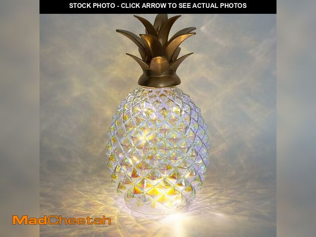 Lot 74-14277579 - Mercury Glass Pineapple Lamp with Timer, Pineapple Fairy Lights,Glass Table lamp,Battery Operated Le...