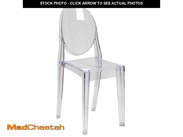 Lot 74-13787623 - Flash Furniture Cheryl Indoor/Outdoor Ghost Accent and Dining Chair with Contoured Seat, Stackable T...