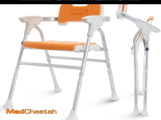 Lot 74-12397956 - HEINSY Foldable Upgraded Shower Chair with Armrests and Back,Heavy Duty Folding Bathtub Chair with T...