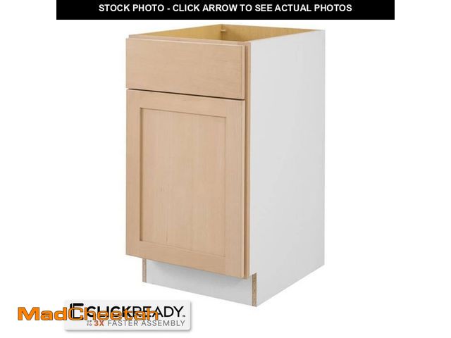 Lot 74-14355545 - Hampton Bay 18 in. W x 24 in. D x 34.5 in. H Ready to Assemble Base Kitchen Cabinet in Unfinished wi...