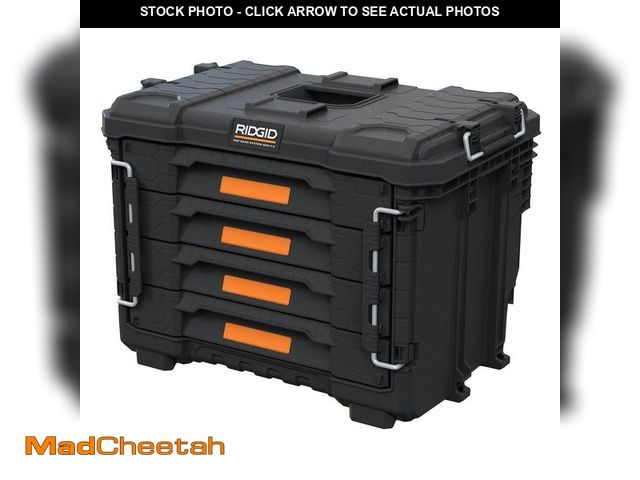 Lot 74-12559387 - RIDGID 2.0 Pro Gear System 22 in. XL 4 Drawers Modular Tool Box Storage - UNUSED