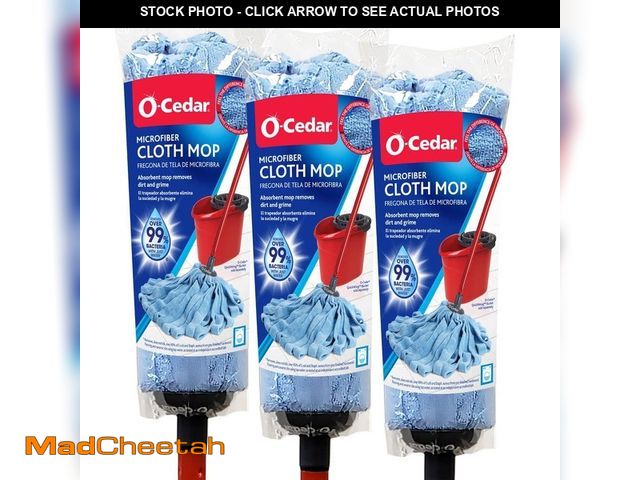 Lot 74-14274932 - O-Cedar 23.2 in. Microfiber Wet Cloth String Mop (3-Pack) - UNUSED