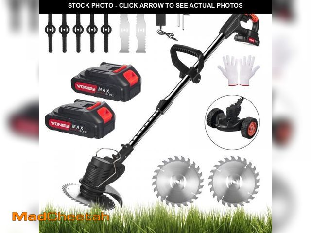 Lot 74-12158635 - KingFurt Electric weed eaters, Cordless string trimmer,21V Weed Wacker,Lawn Edger with 3 Blades, wit...