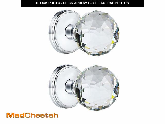 Lot 74-14207411 - CLCTK 2 Pack Crystal Glass Dummy Door Knobs, Round Half-Dummy Door Knob for Hall Closet, Polished Ch...