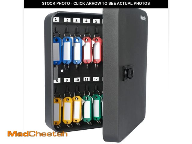 Lot 74-14214652 - Uniclife 28 Position Key Cabinet with Combination Lock Resettable Black Digital Security Storage Box...