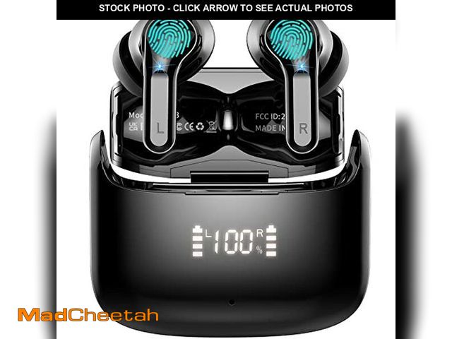 Lot 74-10956652 - Wireless Earbud, Bluetooth Headphones 5.3 Stereo Bass Earphones 2023 Noise Cancelling 40H Dual Mic C...