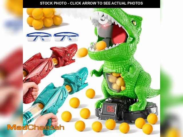 Lot 74-14210183 - JUKUDAHU Dinosaur Shooting Toys for Kids 3-5, Moveable Shooting Game with 2 Air-Pump, 36 Balls Toys,...